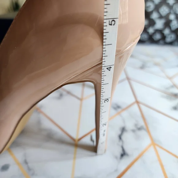 French Connection Nude Patent Leather Heels - Picture 7 of 7